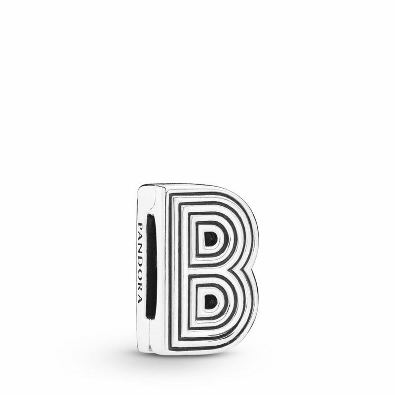 Pandora Reflexions™ Letter B Clip Charm Silver Egypt JH7392418